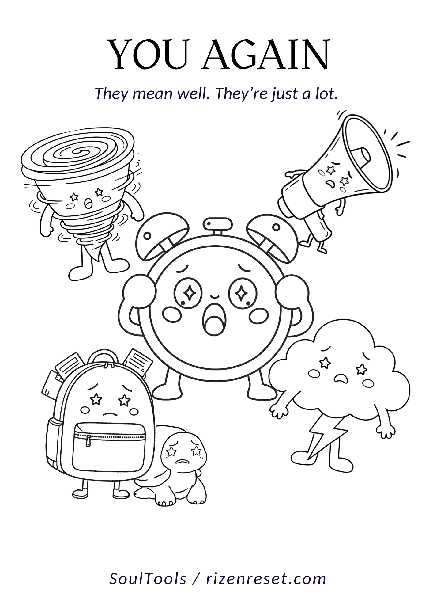 You Again Anxiety, Your Uninvited Guest — A Character Creation & Coloring Journal